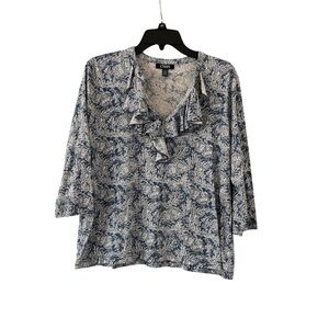 Chaps Women’s XL Blue And White Pullover